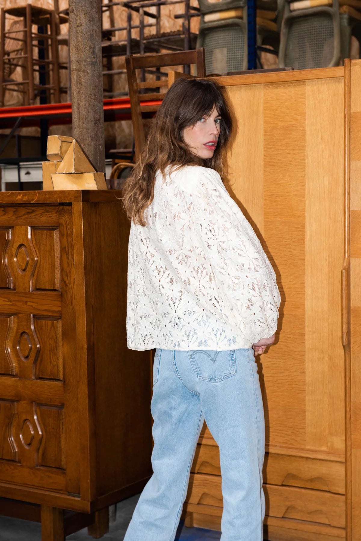 Blouse Fame dentelle marguerite