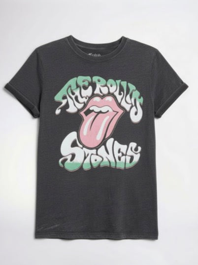 Tee-shirt délavé Rolling stone