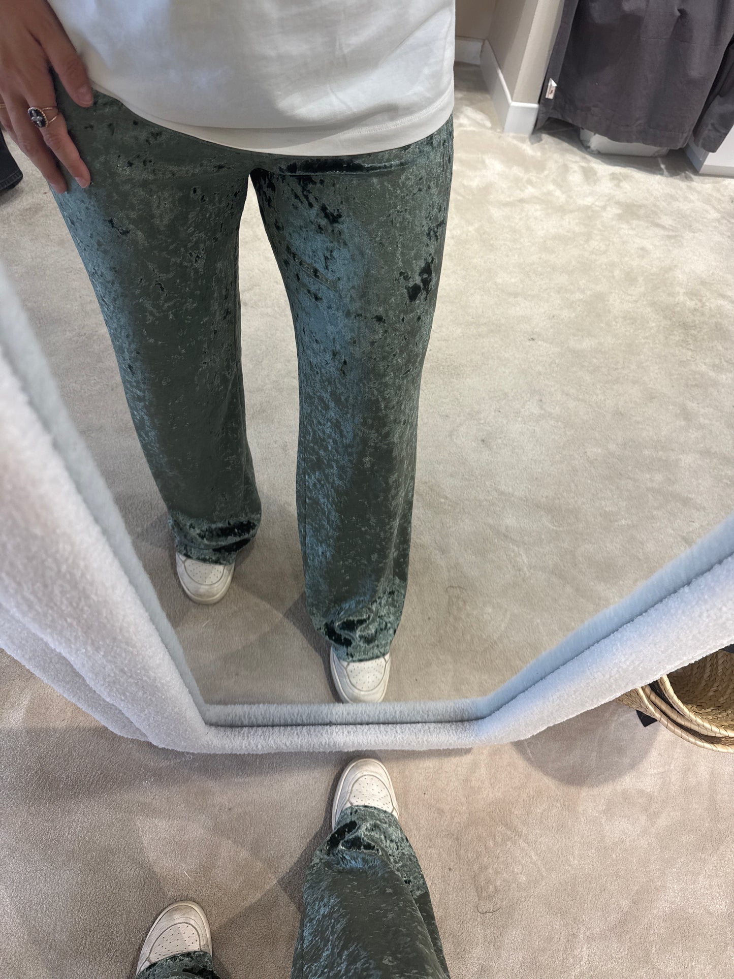 Pantalon velours frappé kaki