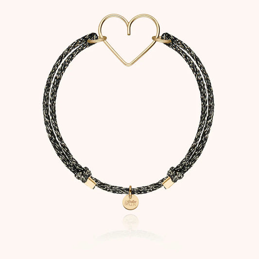 Bracelet Cordon lurex coeur black