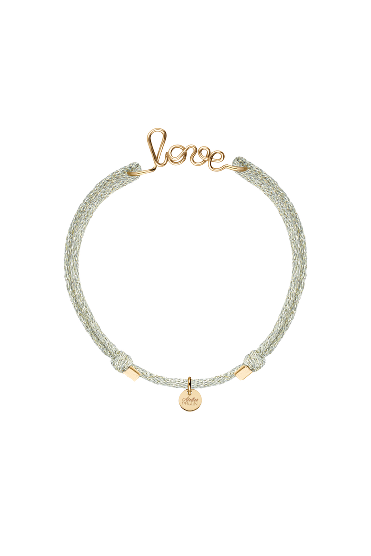 Bracelet lurex Love vert  clair