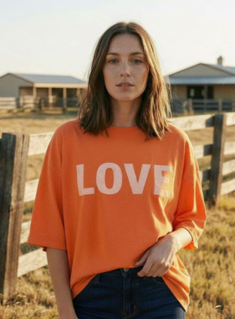 Tee shirt Love Orange