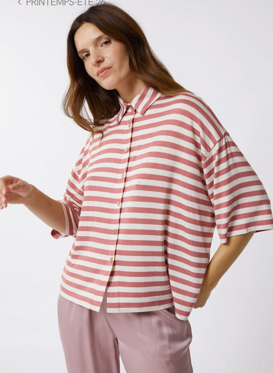 Chemise palma stripe rose