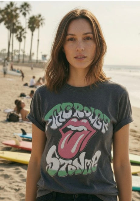 Tee-shirt délavé Rolling stone