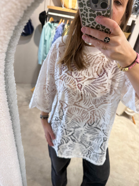 Tee shirt oversize Andrea blanc