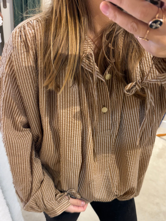 Blouse Claramonte rayures Camel