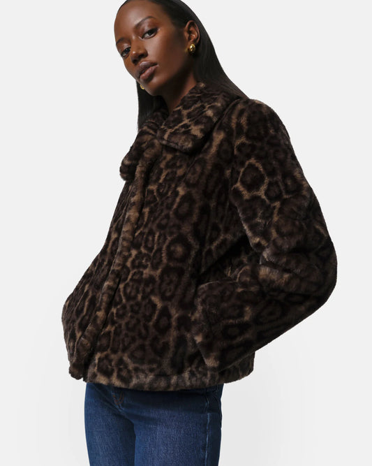 Manteau Elis dark léopard