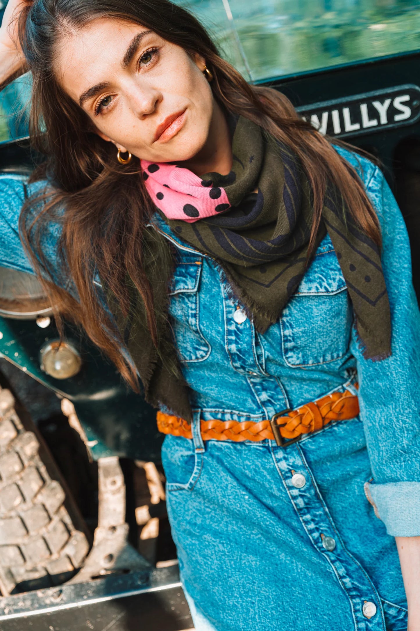 Foulard CHEETAH & PALMS - GREEN