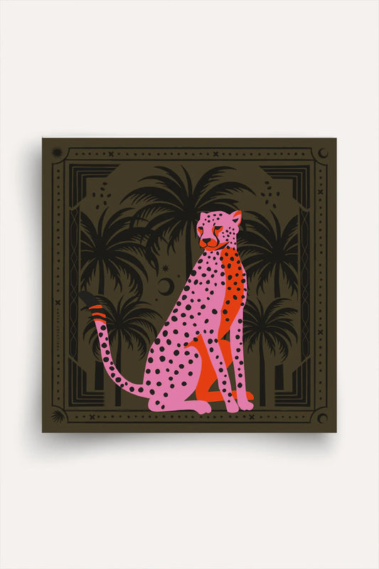 Foulard CHEETAH & PALMS - GREEN