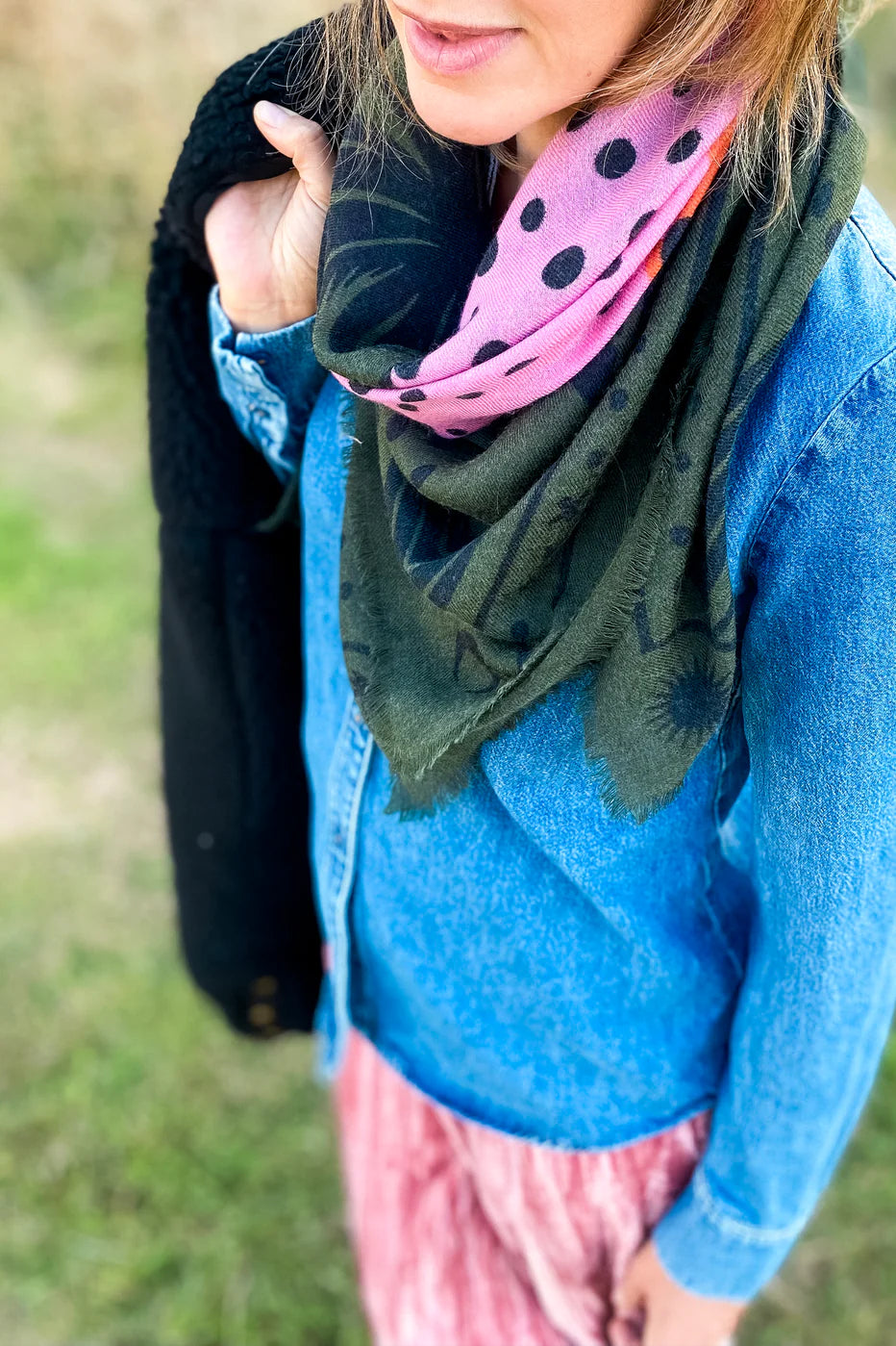 Foulard CHEETAH & PALMS - GREEN