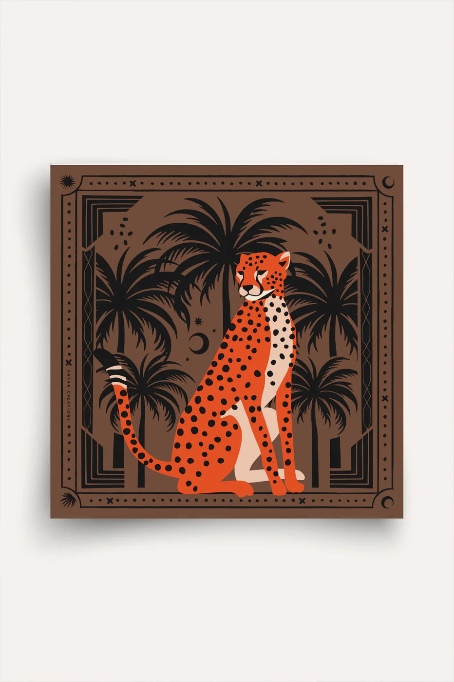 Foulard CHEETAH & PALMS - BROWN
