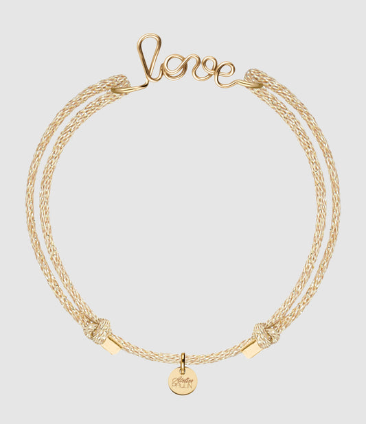 Bracelet lurex Love doré