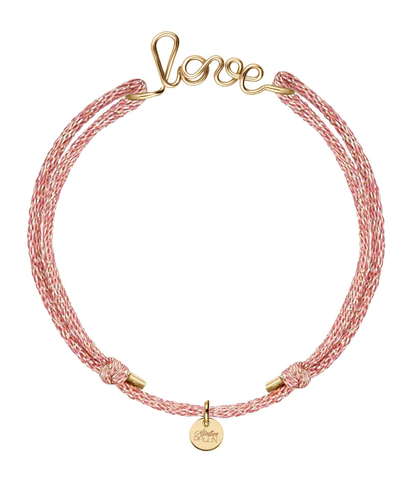 Bracelet lurex love Bubblegum